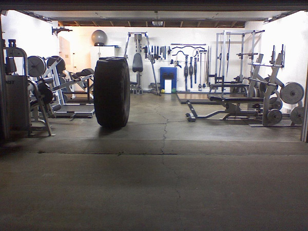 This guy is totally committed to his garage gym