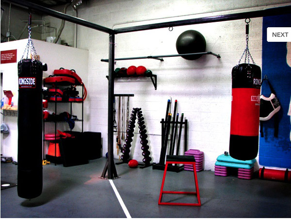 Well equipped home boxing studio gym