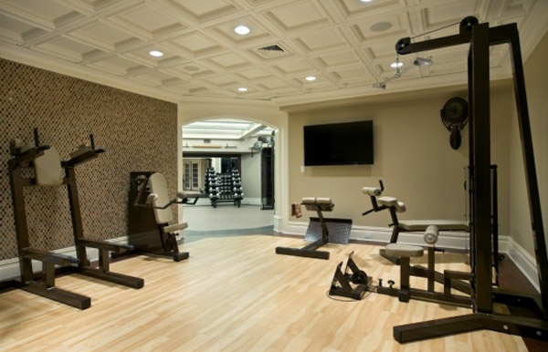 Great home fitness center - look at the ceiling