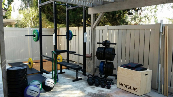killer backyard gym with all the Rogue trimmings