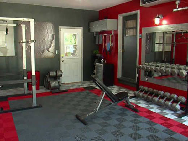 Dude went all out on this garage gym flooring #gym flooring