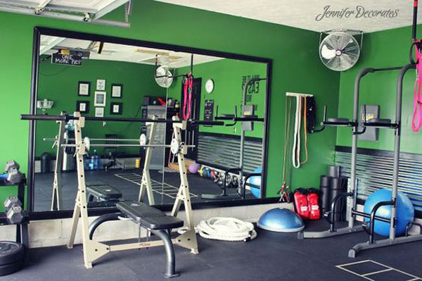 This is what I call an Upper Body Garage Gym. Abs, chins, bench... squats?