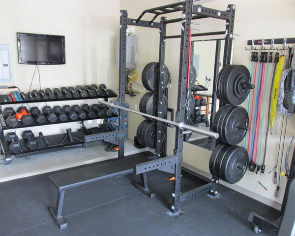 This is a dated photo of one corner of the Garage-Gyms' official garage gym. 