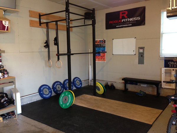 Rogue Wall Rack with well-designed platform. Nice garage gym