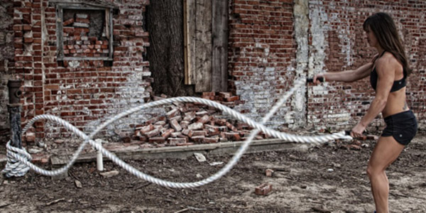 Standard battle rope routine Standard battle ropes routine