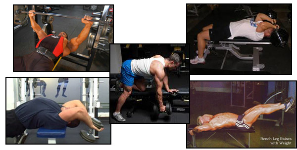 Various bench press exercises