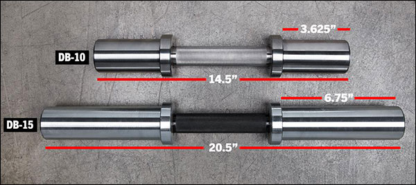 Rogue DB-10 and DB-15 Loadable Dumbbell Handles