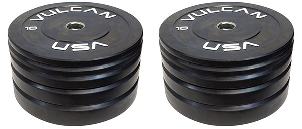 Standard 260-lb set of bumper plates - a pair of 10's, 15's, 25's, 35's, and 45's