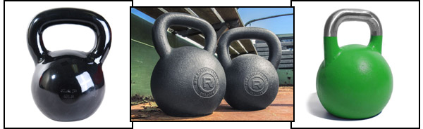 Various kettlebell coatings / finishes