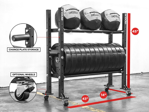 Rogue 2-tier bumper plate storage shelf