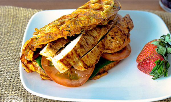 High Protein Breakfast - the Chicken and Waffle Sandwich