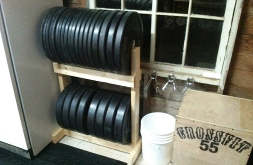 DIY Plate Storage Projects - Garage Gym Organization