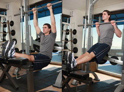 Low bar chin-ups and pull-ups for developing strength, a great alternative exercise to the lat pulldown