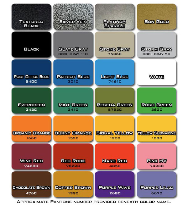 Legend Fitness frame color options chart