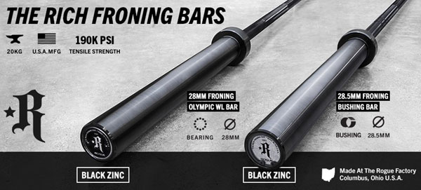 New Rogue Rich Froning Barbells