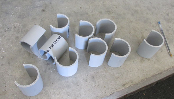 My DIY Bar Rack cups, cut from PVC conduit in 2.5