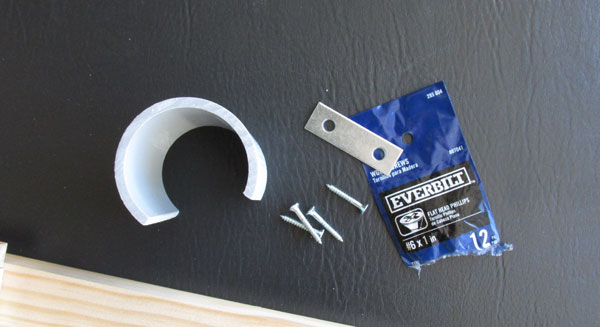 Hardware for attaching the PVC cups to the board Hardware for attaching the PVC cups to the board