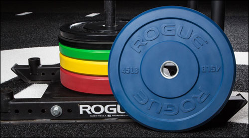 Rogue Echo Bumper Plates in IWF Colors