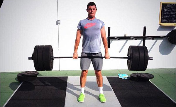 Rory McIlroy weight training with Eleiko XFs