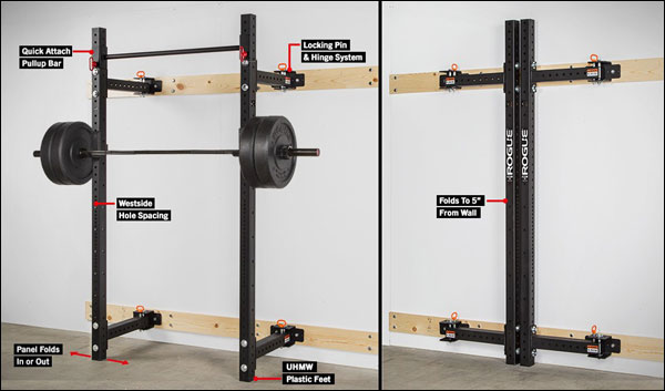 Rogue RML-3W Folding Wall Rack