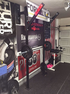 Garage Gym with the Slim Gym Wall Rack