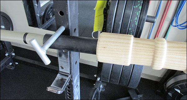 Use band pegs to prevent light end of a Bamboo Bar from overturning when loading and unloading