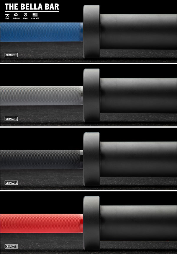 Rogue Fitness Cerakote Bella Bar 2.0 color options Rogue Fitness Cerakote Bella Bar 2.0 color options