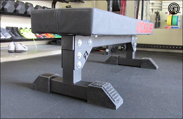 Thompson Fat Pad mounted on a custom cut Rogue Monster Utility Bench