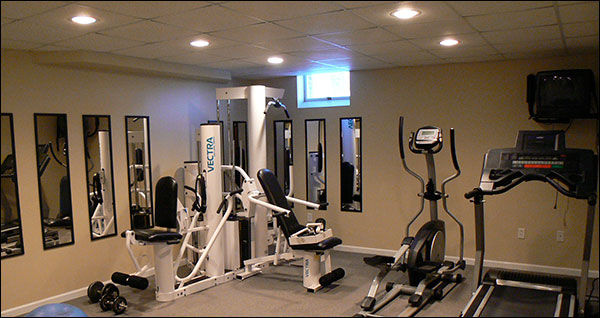 Recessed Canister lighting for your garage gym