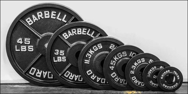 Standard cast iron Olympic weight plates