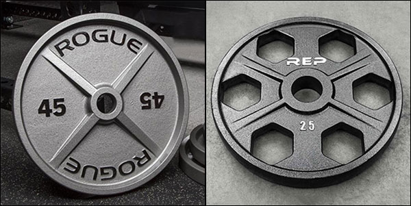 Machined Rogue Plates and Rep Fitness Equalizer Plates