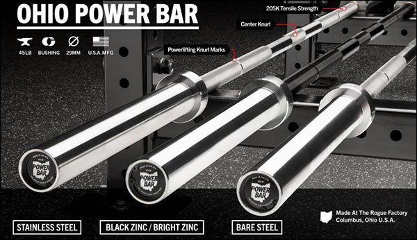 The Rogue Ohio Power Bar, 45-lb variant