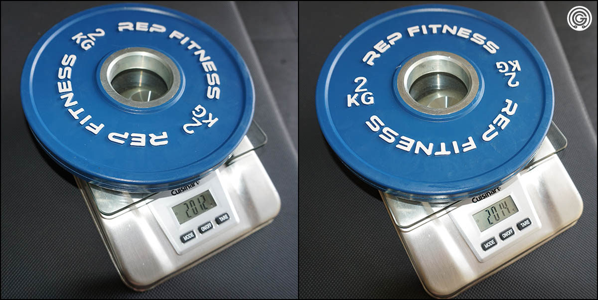 Rep Fitness Kilogram Change Plates 2 kg plates weighed for accuracy