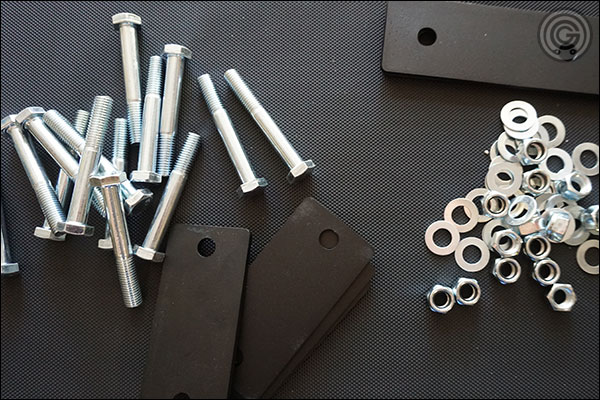 MyRack zinc-plates, steel hardware and powder coated backer plates