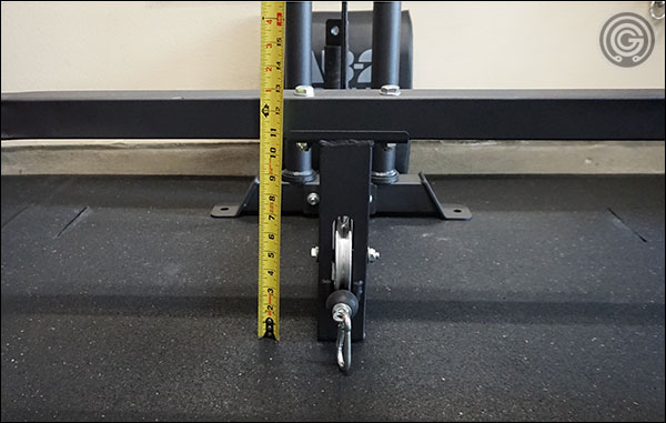 There's simply no where to place the feet when performing low cable rows.