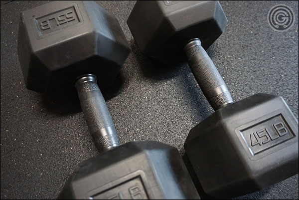 Vulcan Strength Rubber Grip Dumbbells versus Rep Fitness'