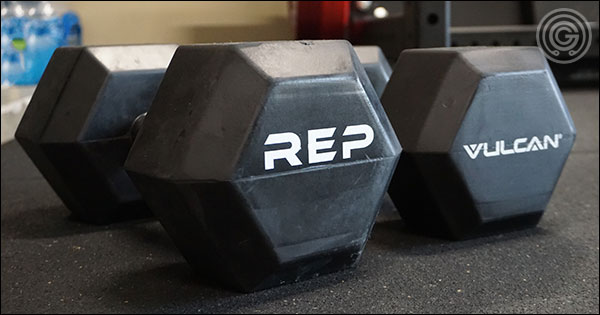 Rubber-coated handled dumbbells - Rep Fitness versus Vulcan Strength