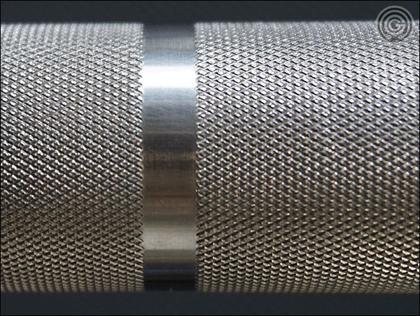 American Barbell Elite Power Bar knurling close-up