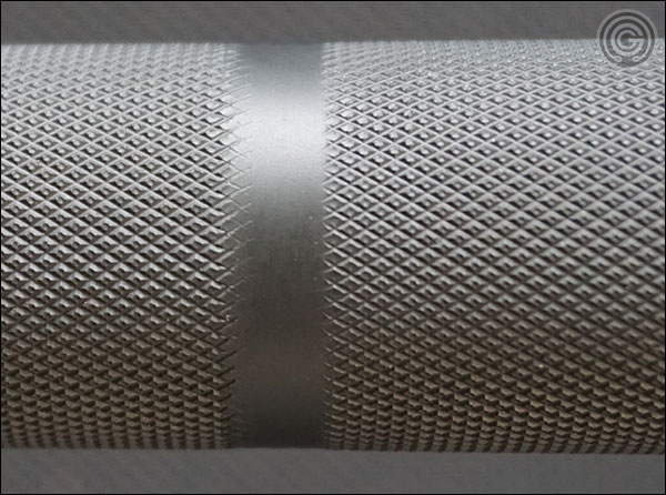 Rogue SS Cerakote Matt Chan Bar knurling close-up