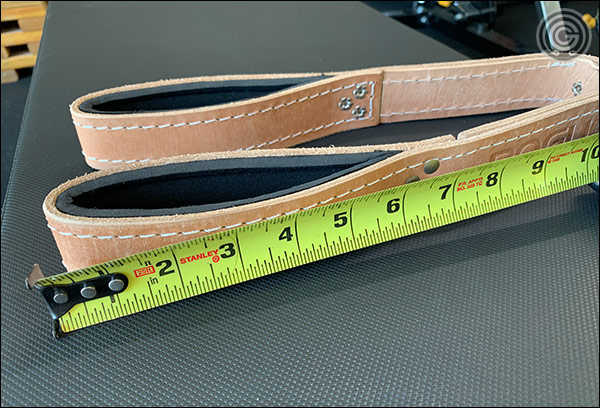 The Pioneer Leather Tricep Strap has a relatively small opening for the hands