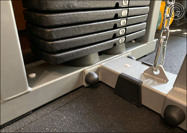 The Body Solid SLM300G has a 2" x 4", 11-gauge steel frame with limited hardware, but strong connection points where hardware is used