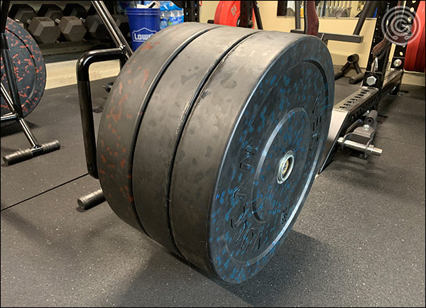 The Bells of Steel Open Trap Bar with basic bumper plates - very limited loading space
