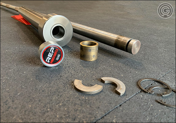 Each sleeve of the Deep Knurl Power Bar contains one bronze and one stainless steel bushing.