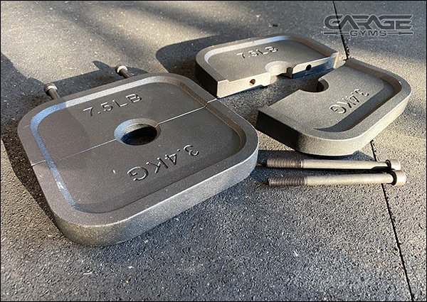 the Ironmaster Quick Lock Dumbbells Heavy Handle 7.5-lb plates